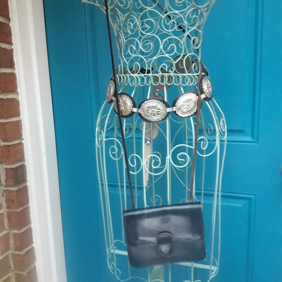 Genuine Leather Crossbody Bag Small with Extra Long Strap Black Rustic Y2K - Picture 16 of 16